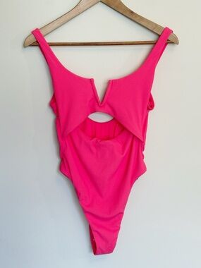 NWT Summerful Waikiki Pink One Piece High Thigh Cutout Swimsuit size large